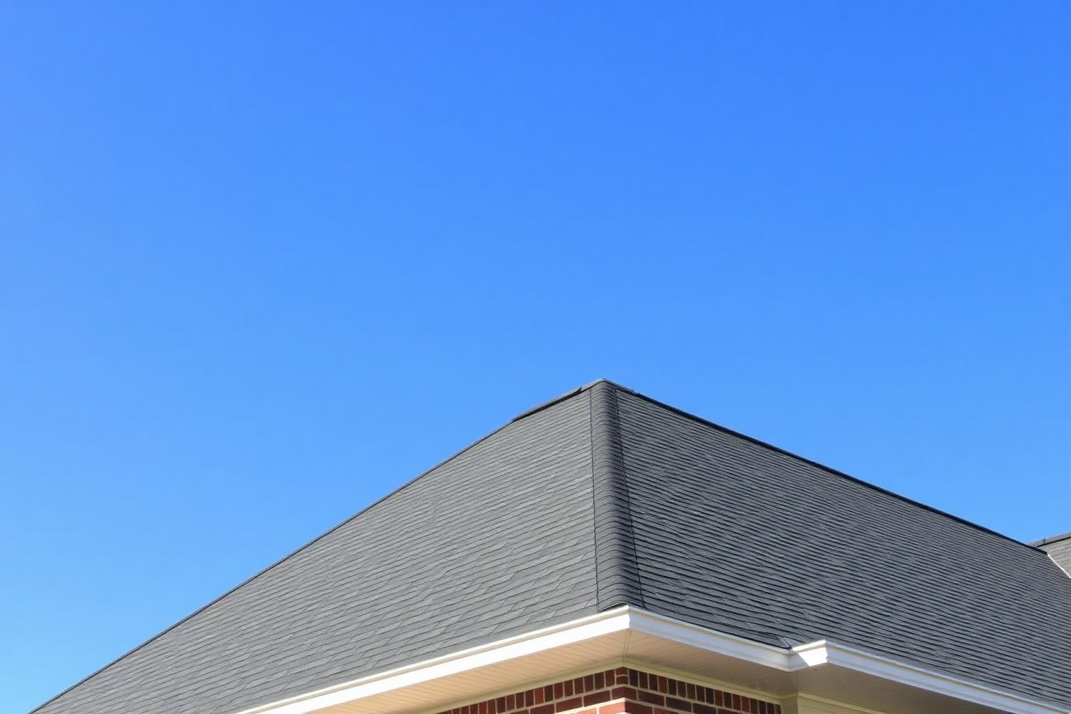 Newly installed IBHS FORTIFIED asphalt shingle roof on a Louisiana home under a clear blue sky